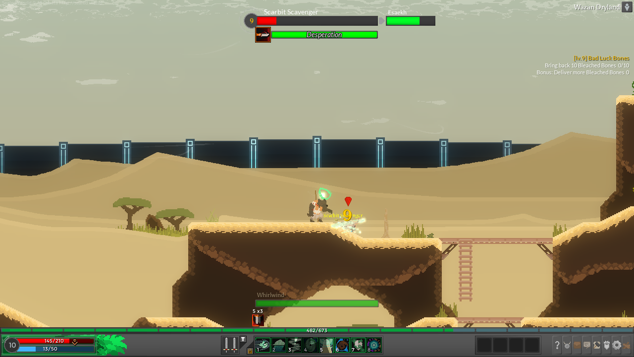 Game screenshot of a desert area