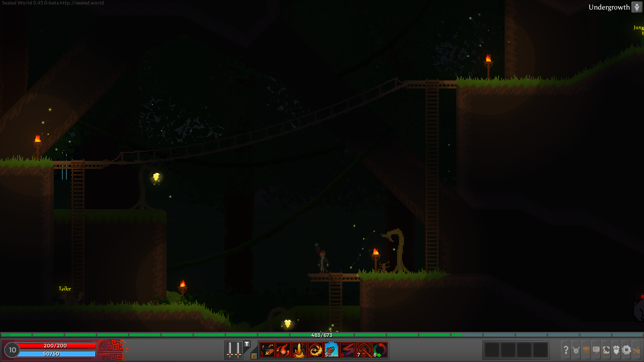 Game screenshot of night time in the jungle